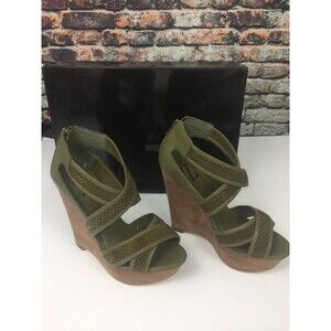Type Z Women's Zova Khaki Wedge Heels Size 8